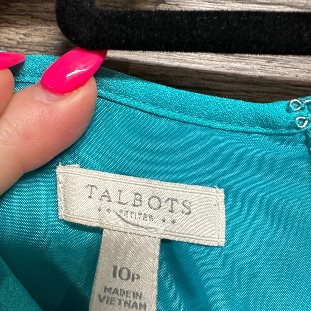 Talbots Blue and White Pleated A-Line Sundress - Picture 6 of 7